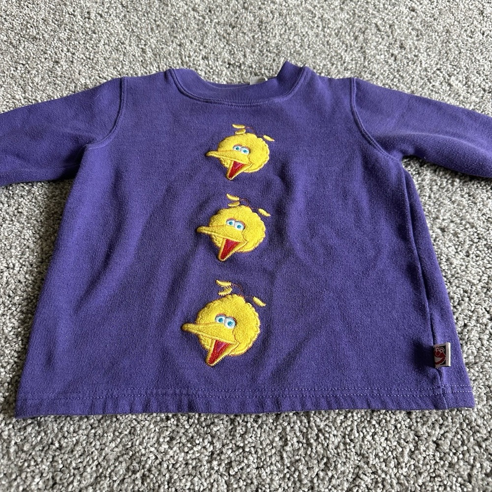 Vintage Sesame Street Big Bird 2t Purple‎ Sweatshirt